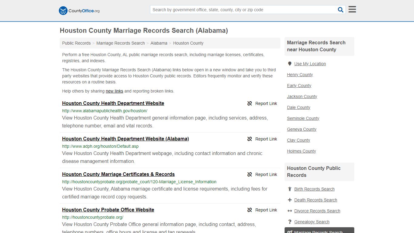 Houston County Marriage Records Search (Alabama) - County Office